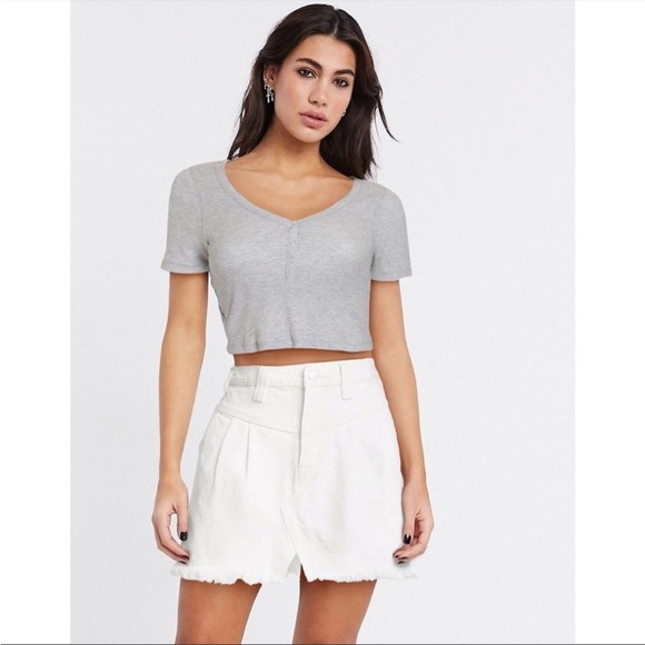 Free People Dresses & Skirts - NWOT Free People Sidecar White Denim Mini Skirt